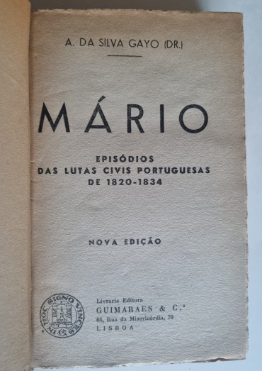 MÁRIO EPISÓDIOS DAS LUTAS CIVIS PORTUGUESAS DE 1820-1834