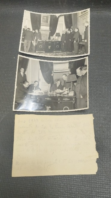 Duas fotografias com o Presidente António de Oliveira Salazar e o Embaixador Francisco de Paula Brito