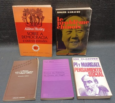 Lote de 5 livros de temática socio-política
