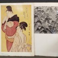 Dois livros com ilustrações de gravuras japonesas 