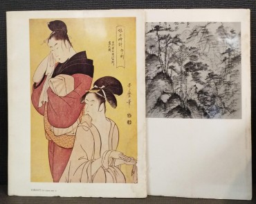 Dois livros com ilustrações de gravuras japonesas 