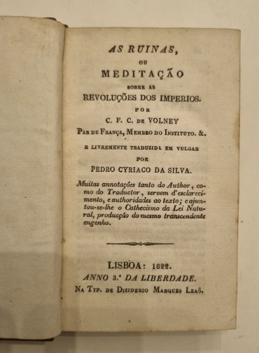 AS RUINAS OU MEDITAÇÃO SOBRE AS REVOLUÇÕES DOS IMPÉRIOS