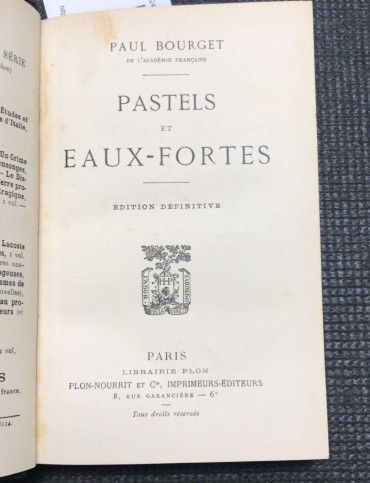 Pastels et eaux-fortes 