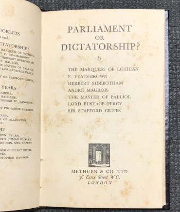 «Parliament or Dictatorship?»