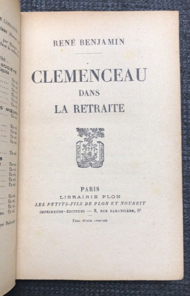 «Clemenceau Dans La Retraite» 