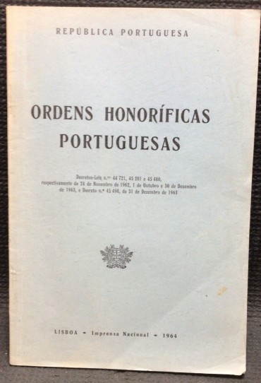«Ordens Honoríficas Portuguesas»