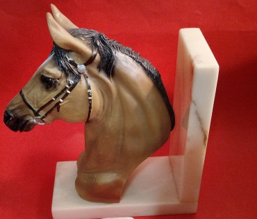 Par de cerra-livros «Cabeças de cavalo»