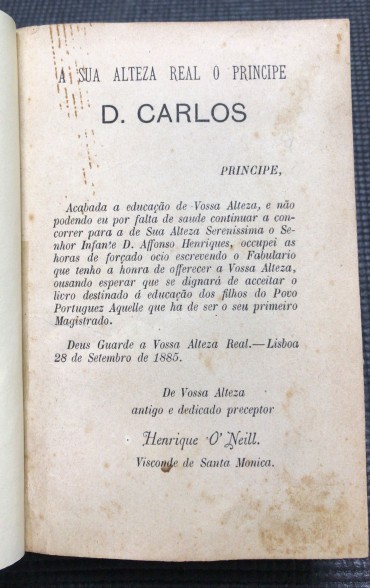 «Fabulário dedicado ao Rei D. Carlos» 