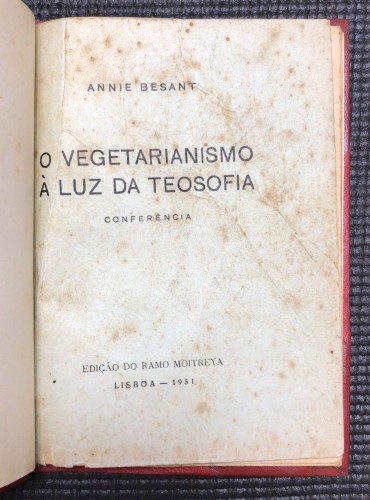 «O Vegetarianismo à Luz da Teosofia» 