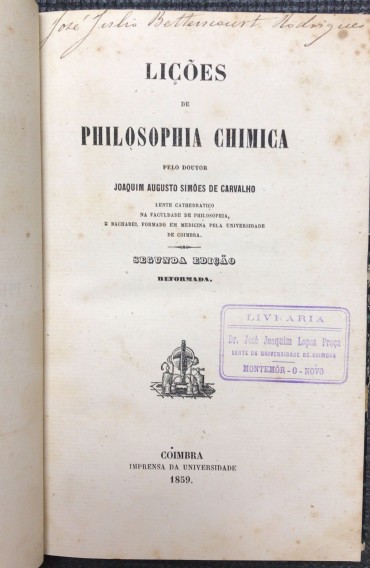 «Lições de Philosophia Chimica»