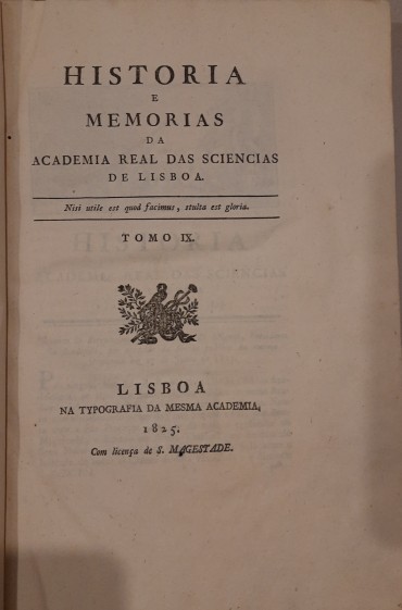 História e Memórias da Academia Real das Sciencias de Lisboa