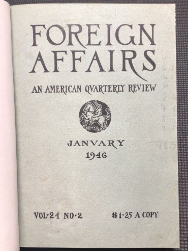 «Foreign Affairs - An American Quarterly Review»