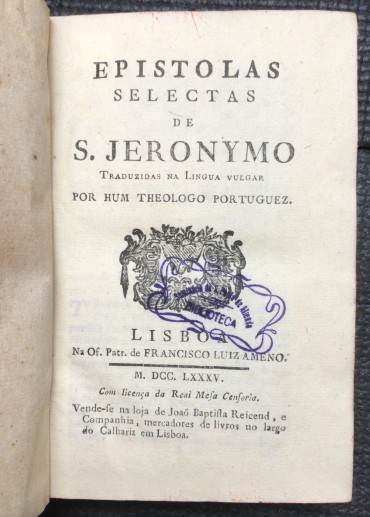«Epistolas Selectas de S. Jeronymo - 1785»