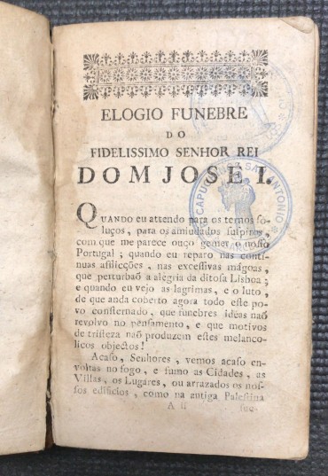 «Elogio Funebre do Fidelissimo Dom José I»