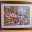 QUADRO EMOLDURADO COM GRAVURA DE MONTMARTRE