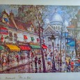 QUADRO EMOLDURADO COM GRAVURA DE MONTMARTRE