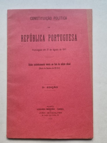 CONSTITUIÇÃO POLITICA DA REPUBLICA PORTUGUESA – 1911