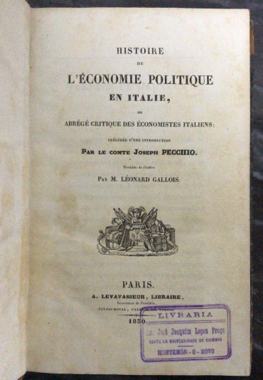 «L' Économie Politique en Italie - 1830»