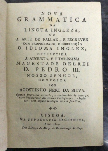 «Nova Grammatica da Lingua Ingleza - 1809»