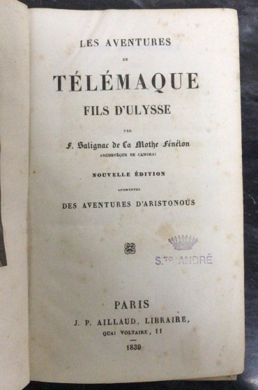 «Les Aventures de Télémaque Fils D' Ulysse - 1839»