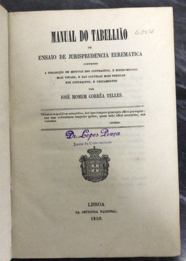 «Manual do Tabellião - 1850»