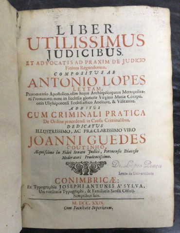 «Liber Utilissimus Judicibus - 1729»