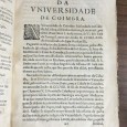 «Estatvtos da Vniversidade de Coimbra - 1654»