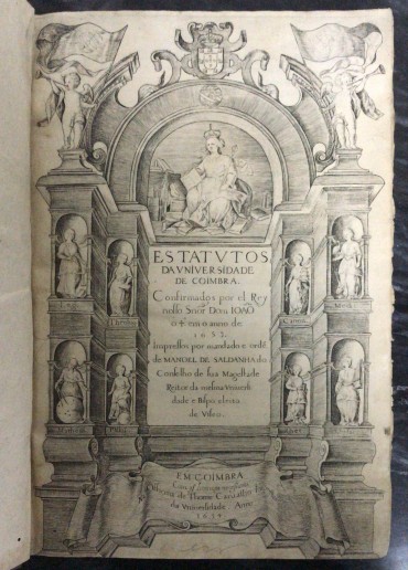 «Estatvtos da Vniversidade de Coimbra - 1654»