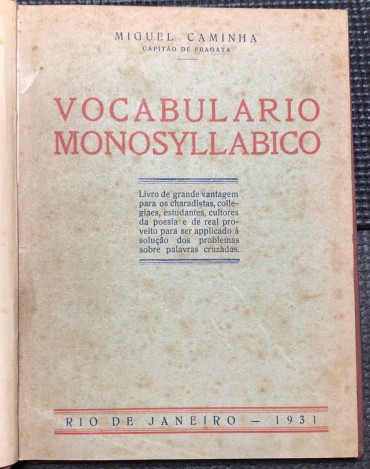«Vocabulario Monosyllabico»