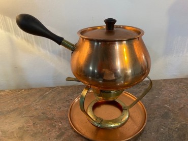 Panela para fondue em cobre com tampa