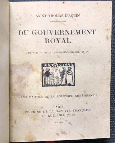 «Du Governement Royal» 