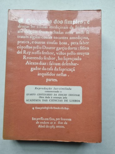 COLÓQUIOS DOS SIMPLES E DROGAS E COUSAS MEDICINAIS DA ÍNDIA.