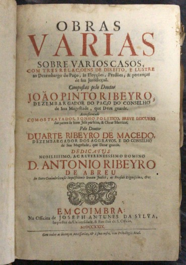 «Obras Varias sobre Varios Casos - 1729»