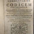 «Jurisconsulti Commentarius in Codicem Justinianeum - 2 Tomos - 1715» 