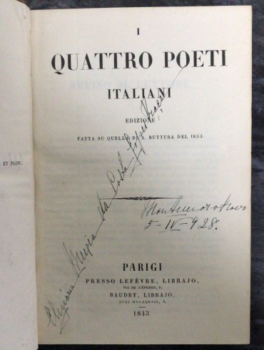 «Parnaso Italiano - 1843» 