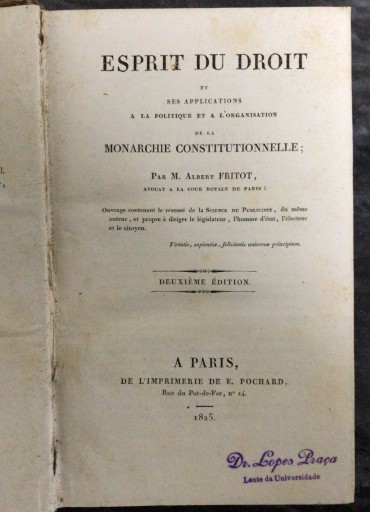 «Espirit du Droit - 1825»