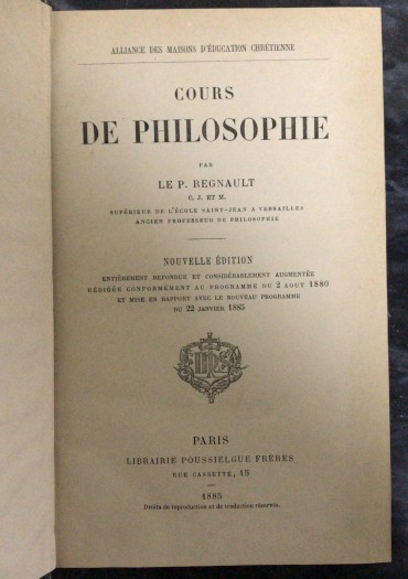 «Cours de Philosophie - 1885»