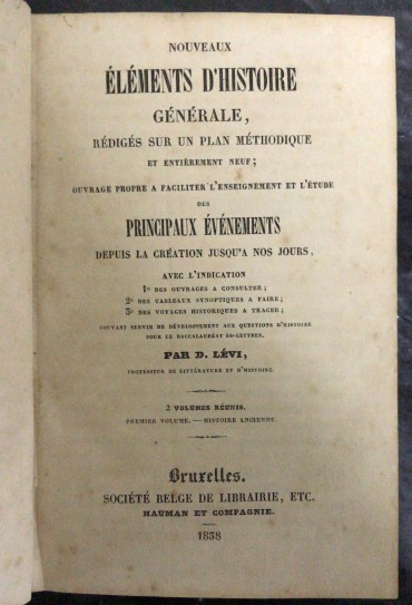 «Elements D' Histoire - 1838»