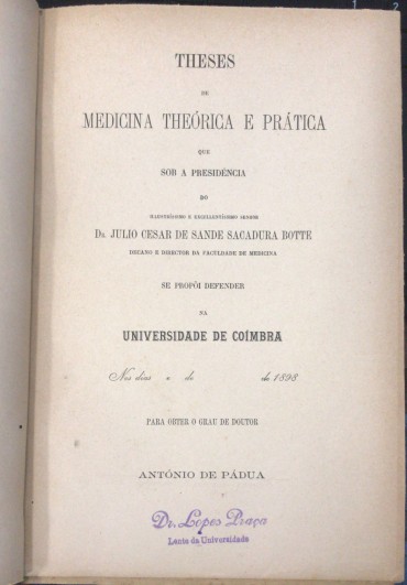 «Theses - António de Pádua - 1898-99» 