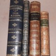 Quatro livros Com belas encadernações a Pele