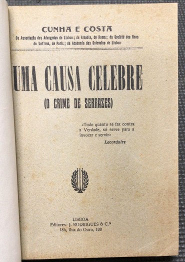 «Uma Causa Célebre» 
