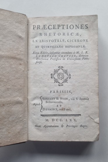 PRAECEPTIONES RHETORICAE – 1770