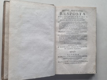 BREVE, MAS CABAL RESPOSTA SOBRE OS JUROS DO DINHEIRO - 1787