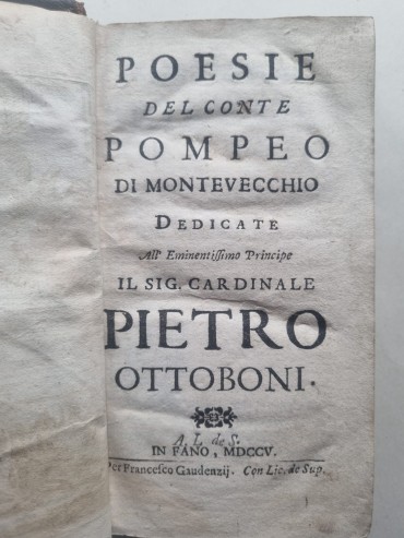POESIE DEL CONTE POMPEO - 1705