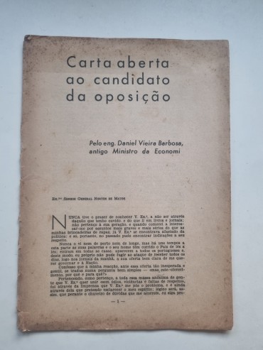 CARTA ABERTA AO CANDIDATO DA OPOSIÇAO