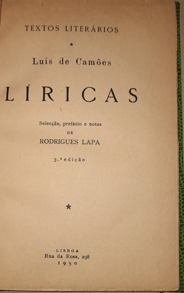 Líricas – Textos Literários – Luís de Camões