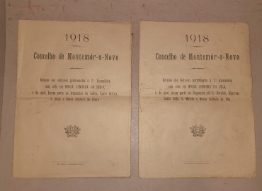 Dois Cadernos Eleitorais do Ano 1918	