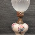 Candeeiro petróleo metal e porcelana
