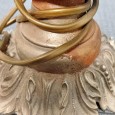 Candeeiro petróleo metal e porcelana