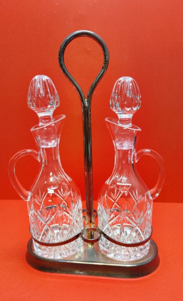 Galheteiro cristal com suporte